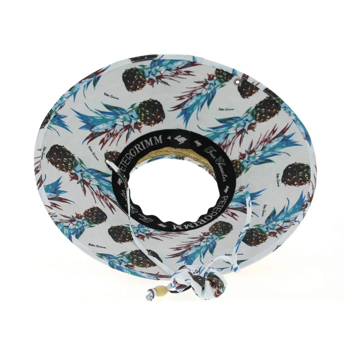 Visera de paja de pino con coletero a juego