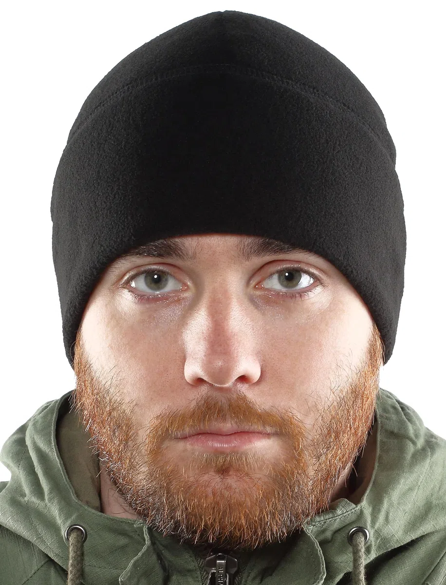 2SBR 2SABERS Gorro de invierno cálido de forro polar, para hombre, para clima frío, color negro
