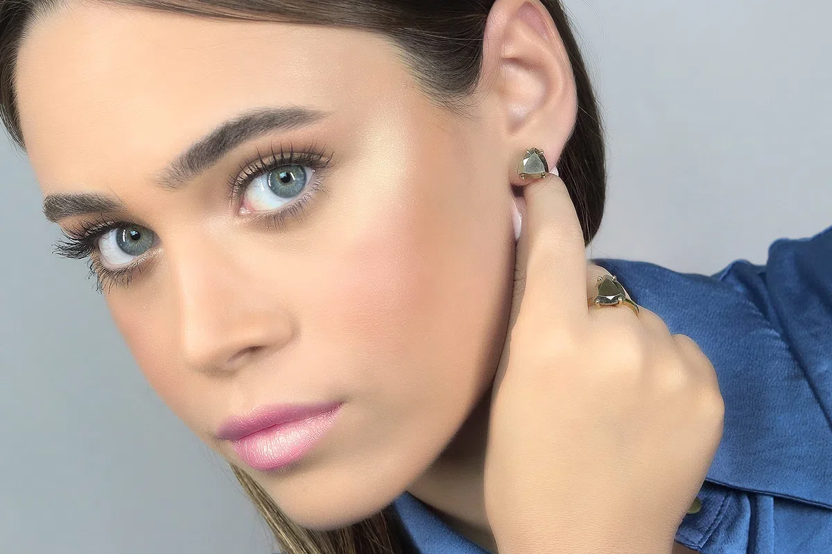 Anillo de Plata de Ley con Pirita de Hierro Trillón - Anillo de Una Sola Piedra Natural - Joyas de Novia Hechas a Mano, Joyas de Moda, Joyas de Regalo para Señoras - Hecho a Mano - con Caja de Firma