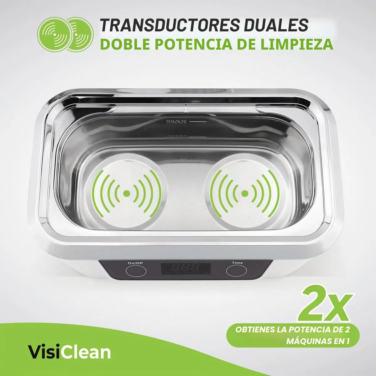 InVisiClean IC-2755 - Máquina limpiadora ultrasónica Profesional para Joyas, Diamantes, anteojos, Gafas de Sol, dentaduras postizas y Anillos