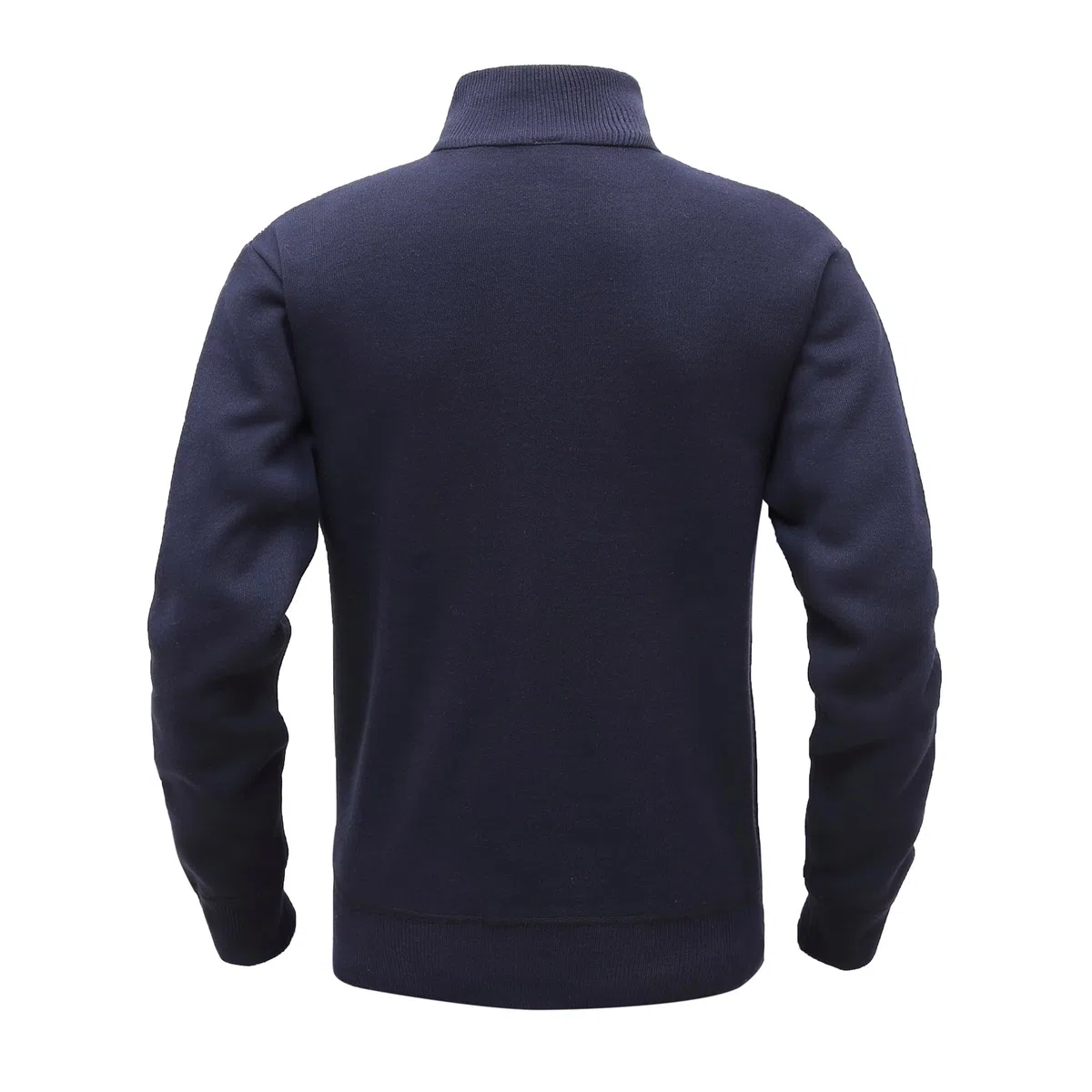 Jersey de Punto Sueter Hombre Manga Larga y Media Cremallera Otoño Invierno Jersei Clásico de Cuello Alto de Canalé Suéter de Punto