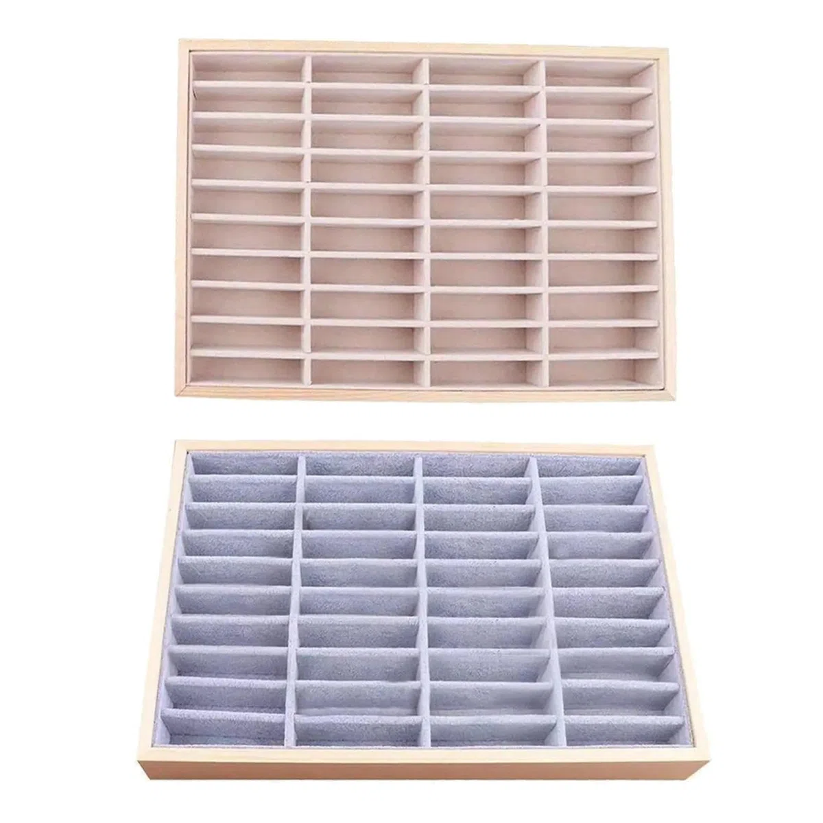 Organizador de exhibición de collares de 40 rejillas, bandeja de almacenamiento de joyas, caja for aretes Para Collares, Anillos, Brazaletes Y Pendientes(Style 1)