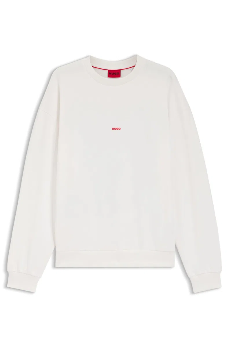 HUGO BOSS Sudadera Relaxed fit en Felpa de algodón con ilustración de Perro Talla ECH Color Natural