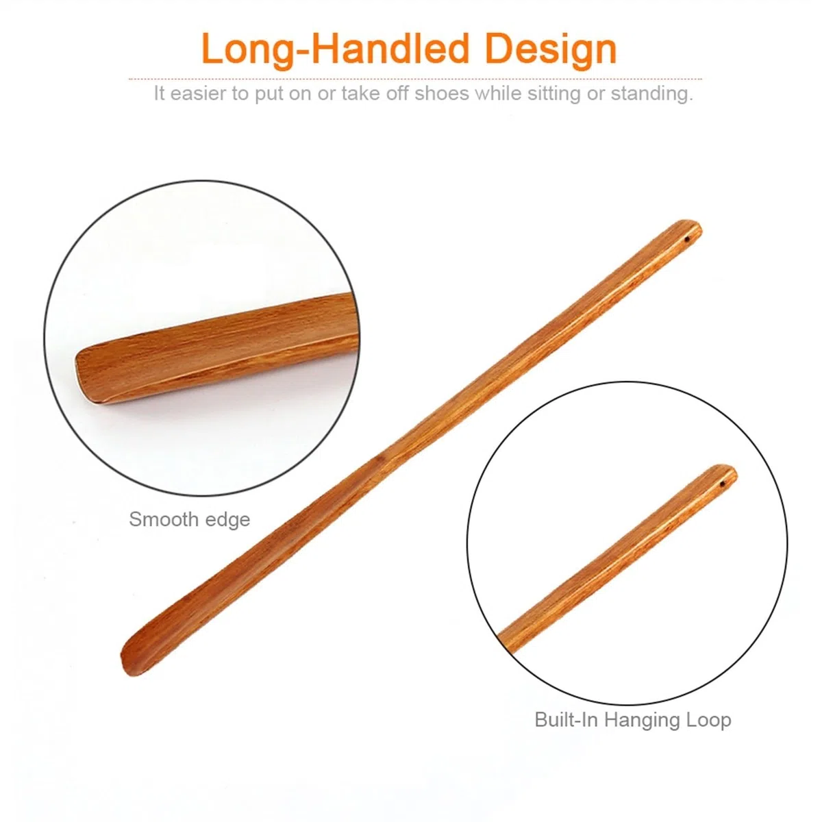 Calzador de madera con mango largo for personas mayores