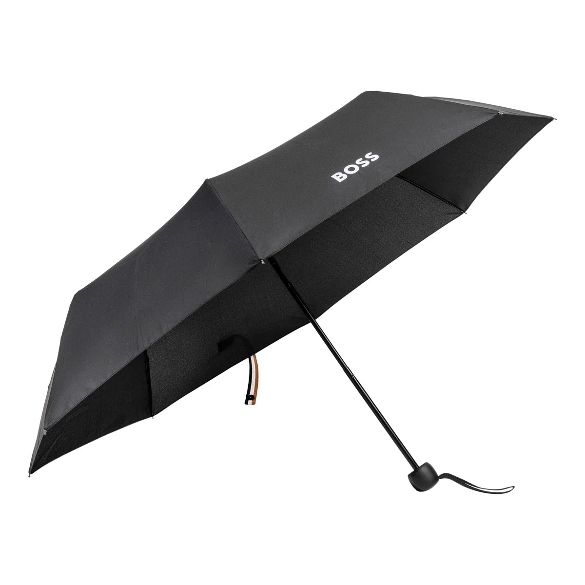 HUGO BOSS Iconic HUG321A - Paraguas de bolsillo (poliéster, tamaño abierto: longitud aprox. 56 cm, diámetro: 90 cm), Negro, Klein, Iconic