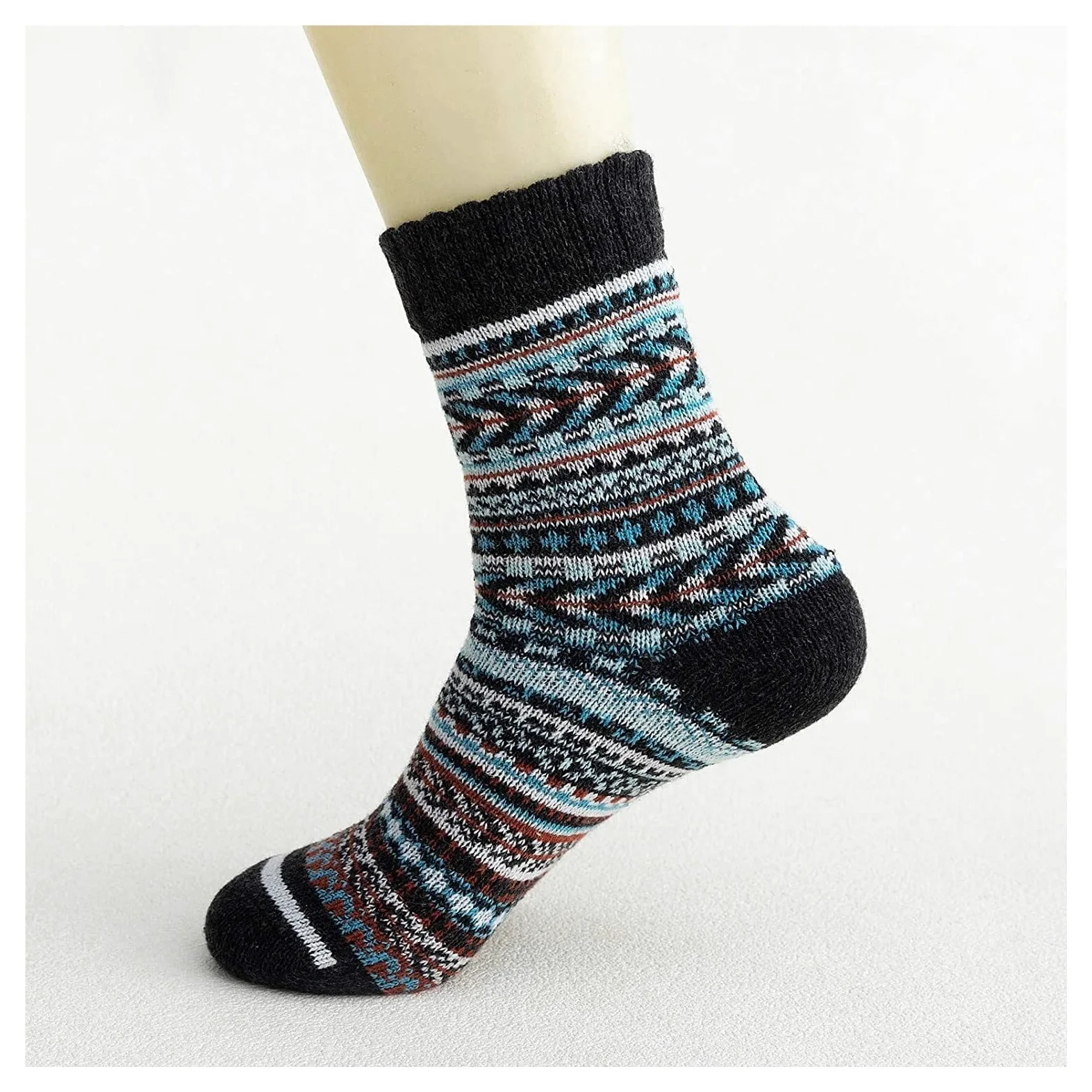 Calcetines Térmicos Calcetines De Invierno Para Mujer, 5 Pares, De Algodón, De Punto Grueso, Vintage, Suaves, Acogedores, Casuales, Para La Tripulación Calcetines Invierno