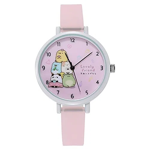 Reloj de niña Reloj de Dibujos Animados Relojes Luminosos Niñas Niños Estudiantes Relojes de Pulsera Reloj de Regalo Relojes Transparentes para niñas (Color : Light Purple)