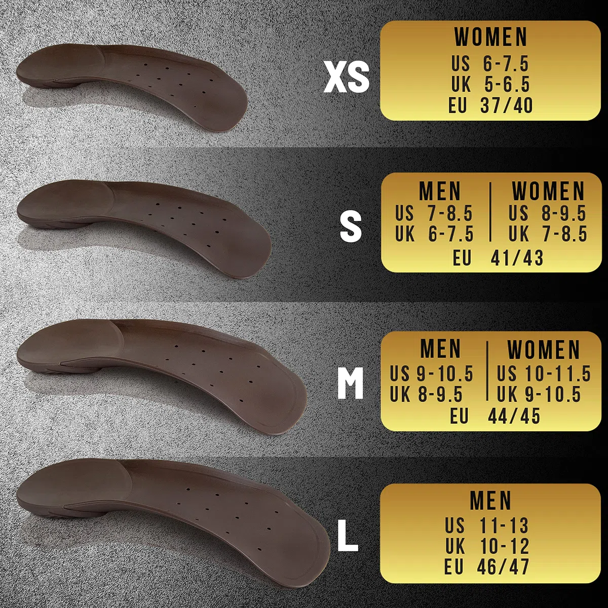 FootMatters 3/4 insertos ortopédicos delgados - para alivio del dolor de la fascitis plantar - Plantillas para mujeres y hombres con soporte de arco y copa de talón - L - US Men 11-13