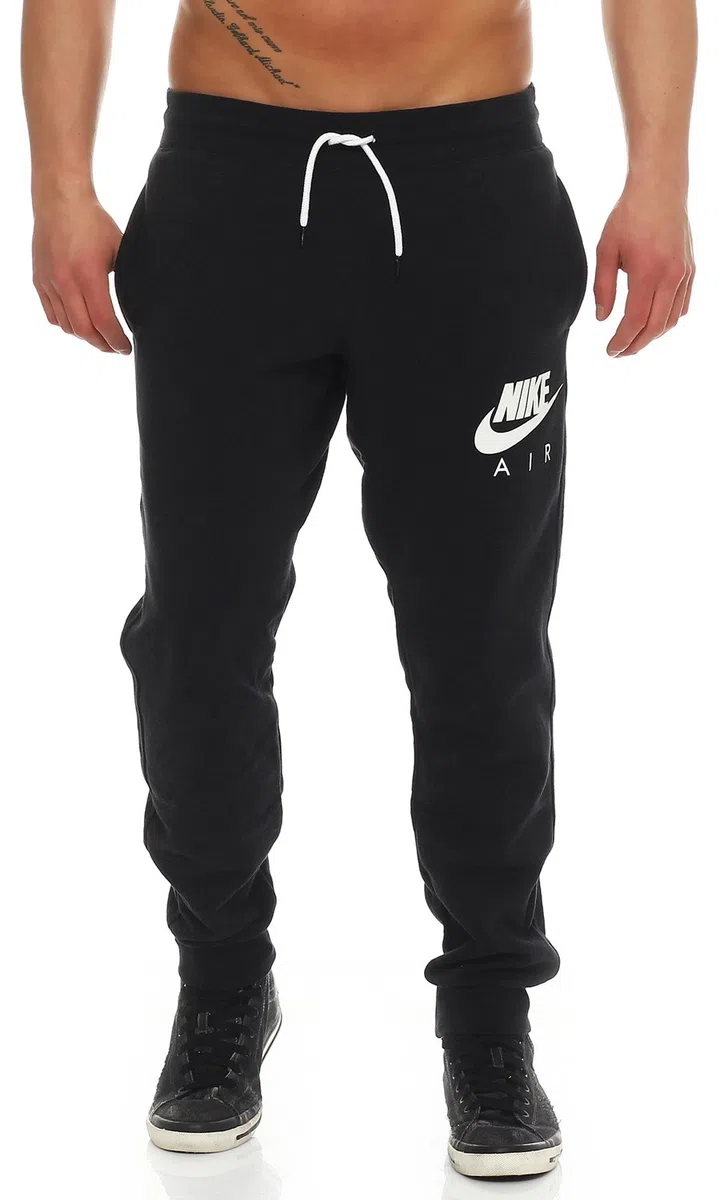 Nike AW77 FLC Cuff PT-Air HTG - Pantalón para Hombre, Color Negro/Blanco, Talla XL