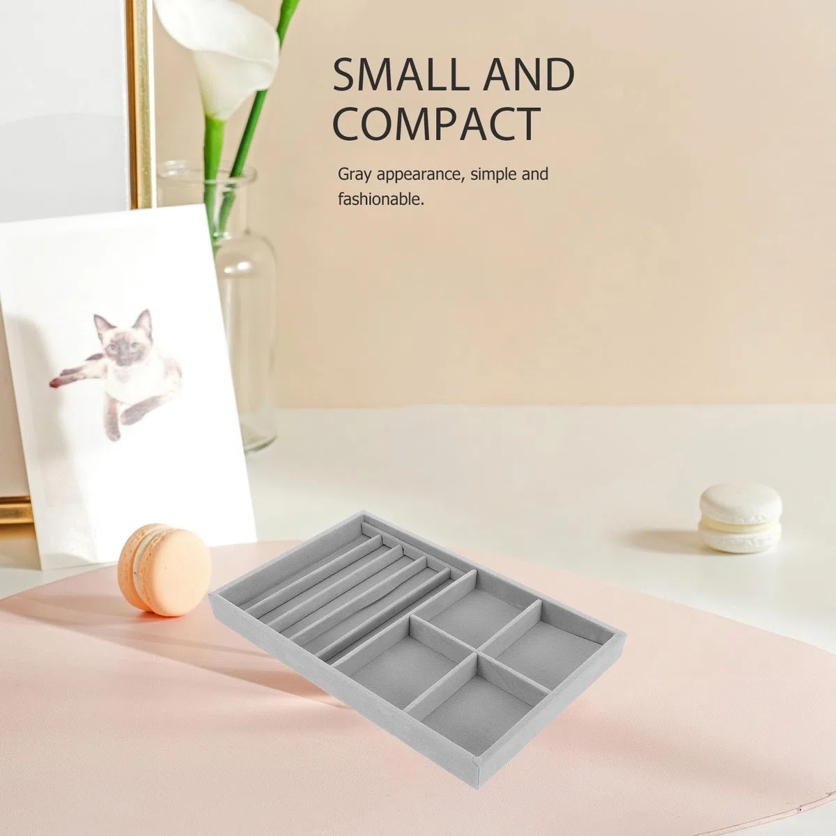TOPBATHY 4 Piezas Bandeja Organizadora de Joyas 15 Compartimentos de Terciopelo para Collares y Anillos, Diseño Ahorrador de Espacio Adecuado para Hogar y Tienda de Joyería