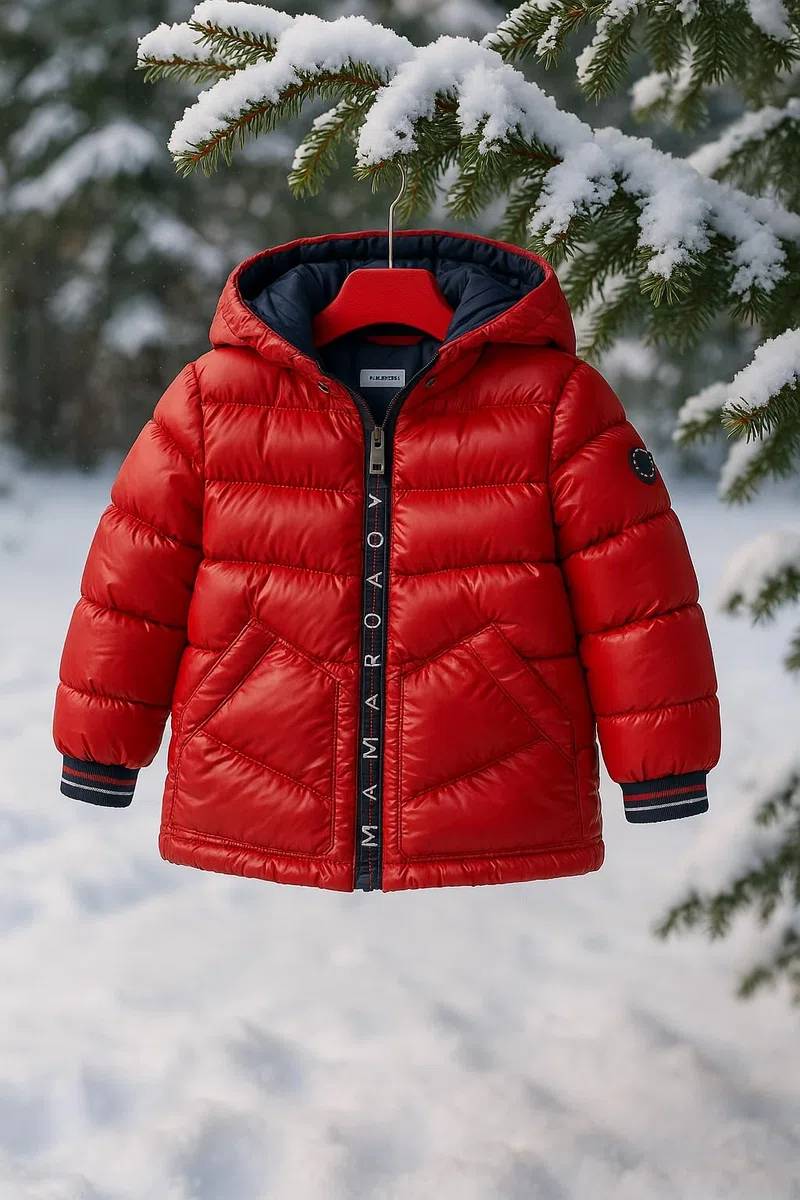 Generico Chaqueta acolchada para bebé, detalles de invierno, chaqueta de invierno con capucha extraíble, parka cálida bic suspendida – Plumón en varias tallas – Chaqueta acolchada para bebé 2416