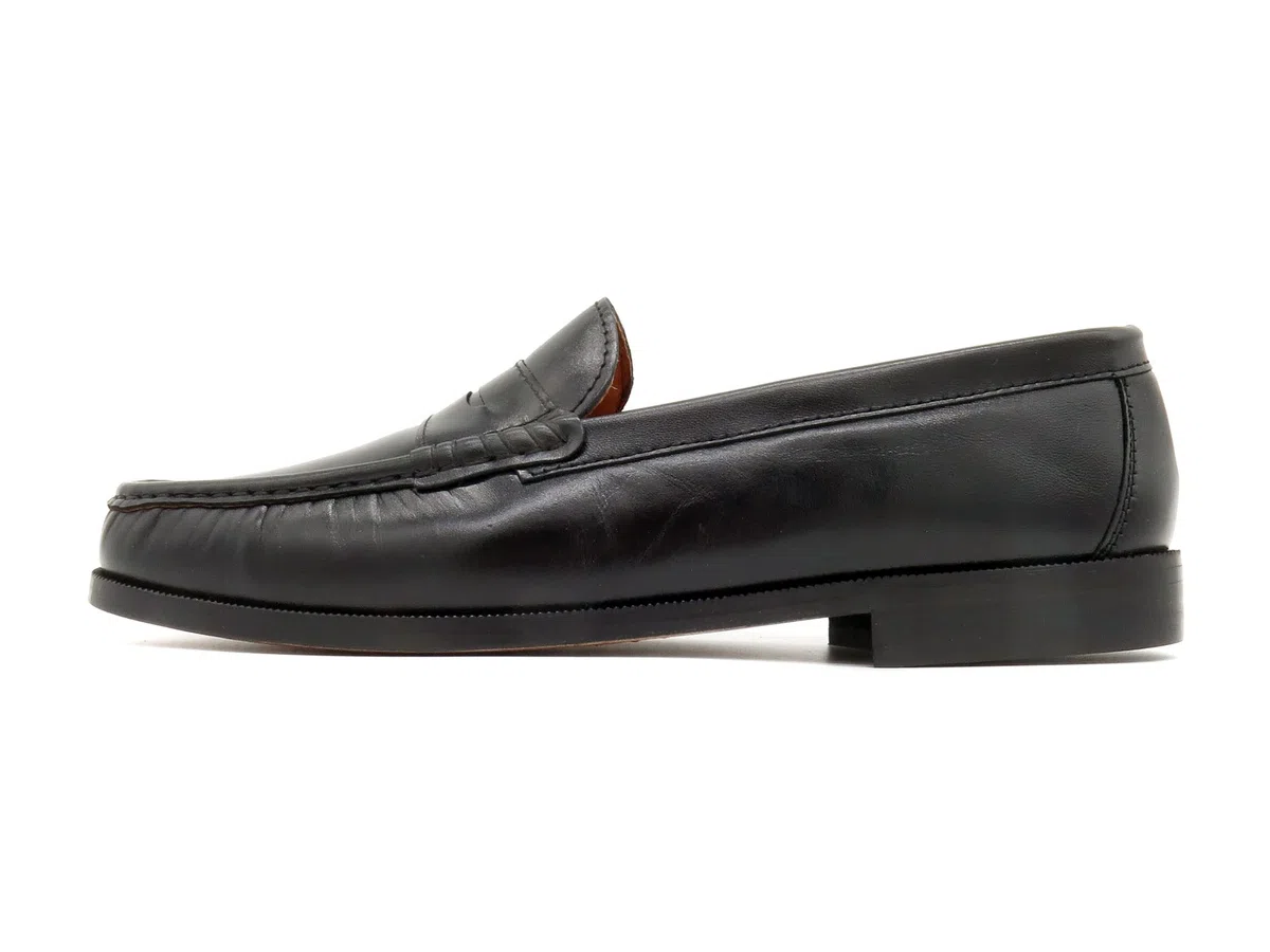 Mocasines Hombre Piel Nappa Zapatos Castellanos Suela de Cuero Welted Negro 39 Zapatos de Vestir Traje