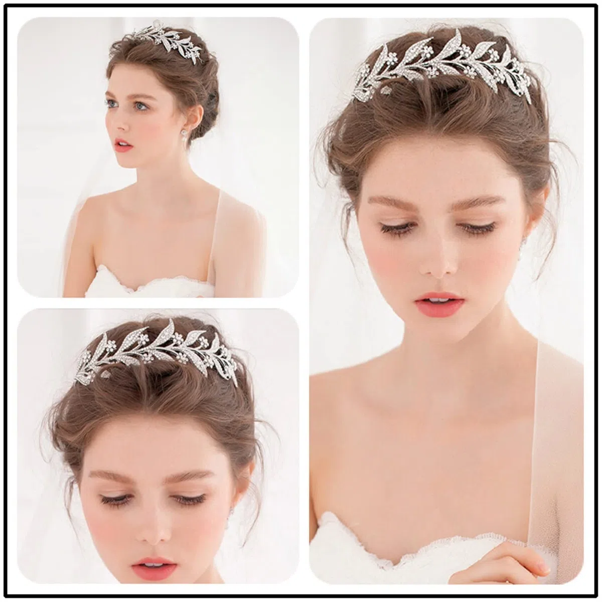 Tocados de Boda Cristal Exquisito Tocado Tiara Tiara Corona Boda Adorno Adorno decoración Tocado Novia