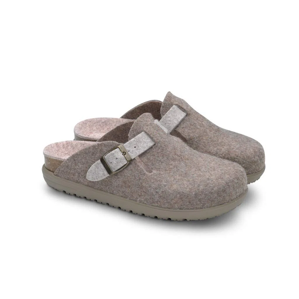 FELIZ CAMINAR Zapatilla de Estar por casa cómodas y Calientes Domus Suela Antideslizante, Plantilla de Corcho Natural anatómica y ergonómica - Made in Spain (Chocolate 37)