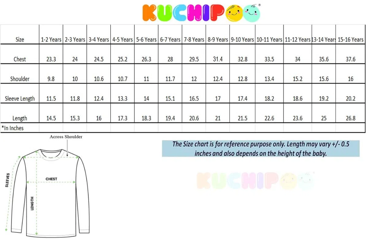 Kuchipoo Camiseta de manga larga para niño de algodón de ajuste regular, Multi 1, 9-10 Años