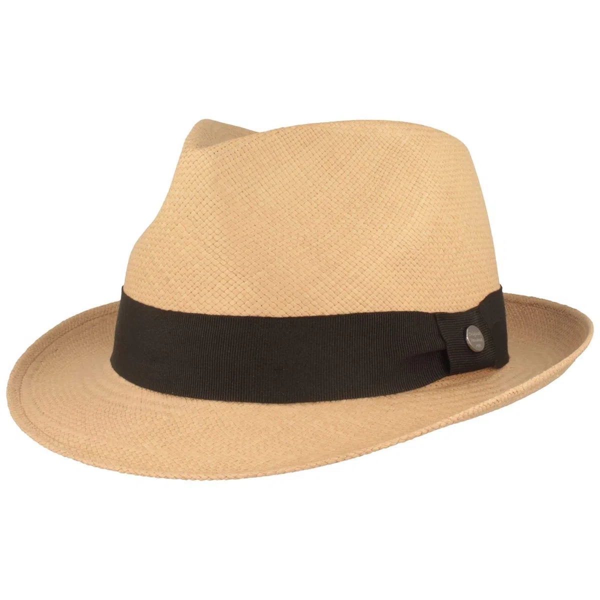 Breiter Original Sombrero Panamá de Paja Hecho a Mano en Ecuador Sombrero de Verano Trilby Protección UV - 100% Paja - Refuerzo contra deformaciones