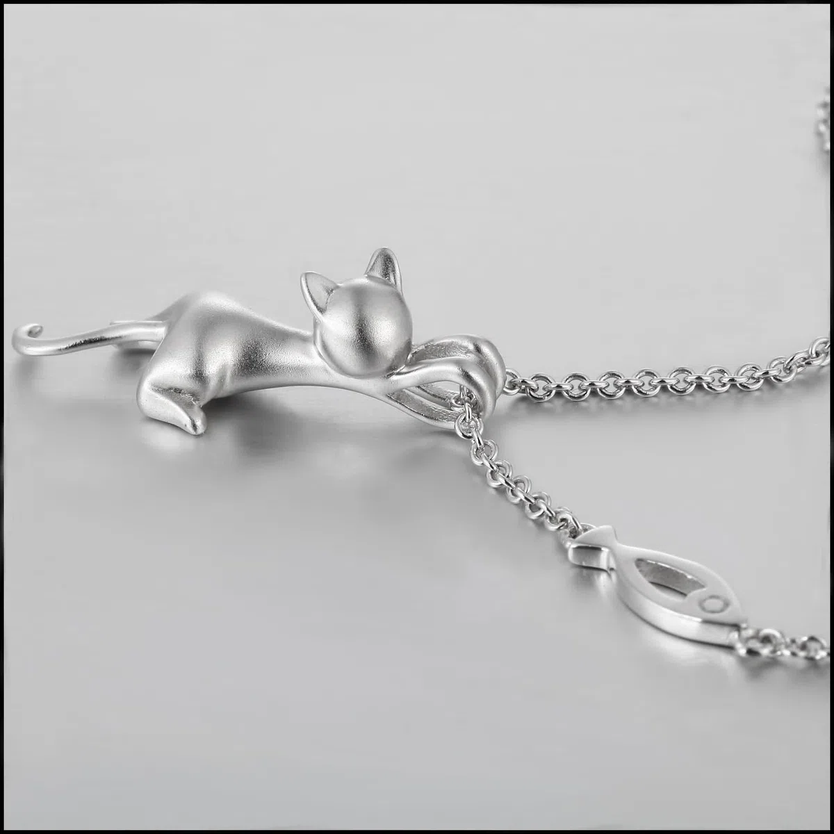 jiamiaoi Collar Gato Mujer Plata De Ley S925 Chapado En Oro Blanco 18k Gato Collar Colgante Con Diamante Gatos JoyeríA Para Mujeres