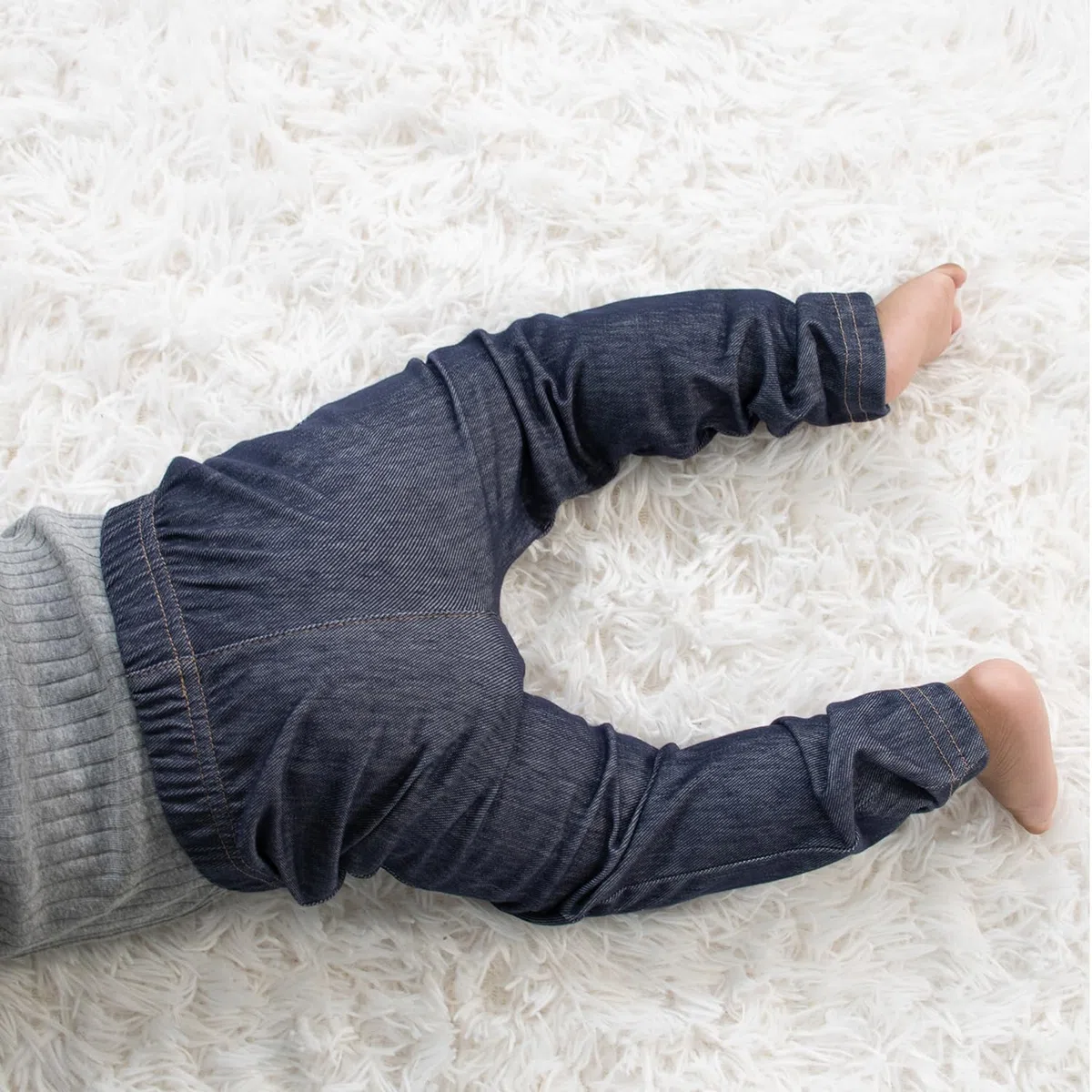 The Peanutshell - Jeggings para bebé para niños y niñas, tela de mezclilla elástica súper suave, unisex, paquete de 4