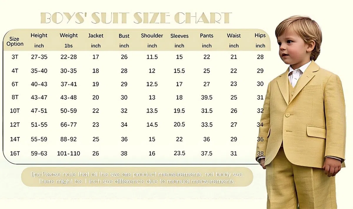 Traje de lino para niños, conjunto de 3 piezas para portador de anillos de boda, chaleco, chaqueta, pantalones