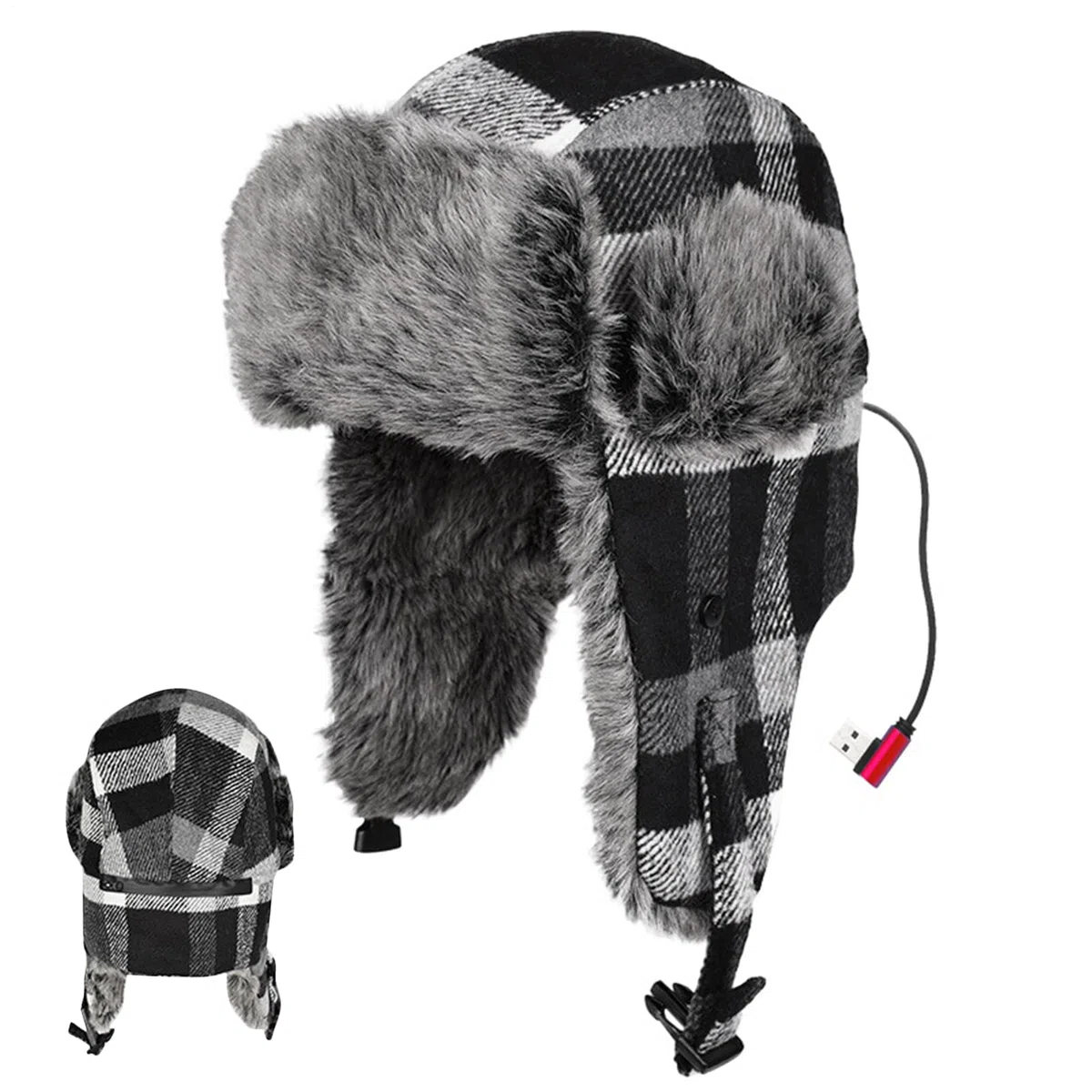Gorro de trampilla de invierno genérico con tres ajustes, resistente al viento – Cubierta para cabeza Ushanka con calefacción | para diario, ciclismo, caminar, pesca, para mujeres, adultos