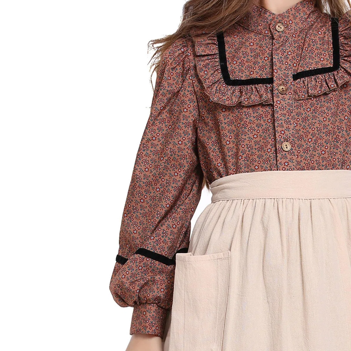 Generisch Vestido largo de niña con estampado floral para el día a día, fiestas, ocasiones informales, cómodo vestido de verano en estilo estampado, ideal para la escuela, excursiones o eventos