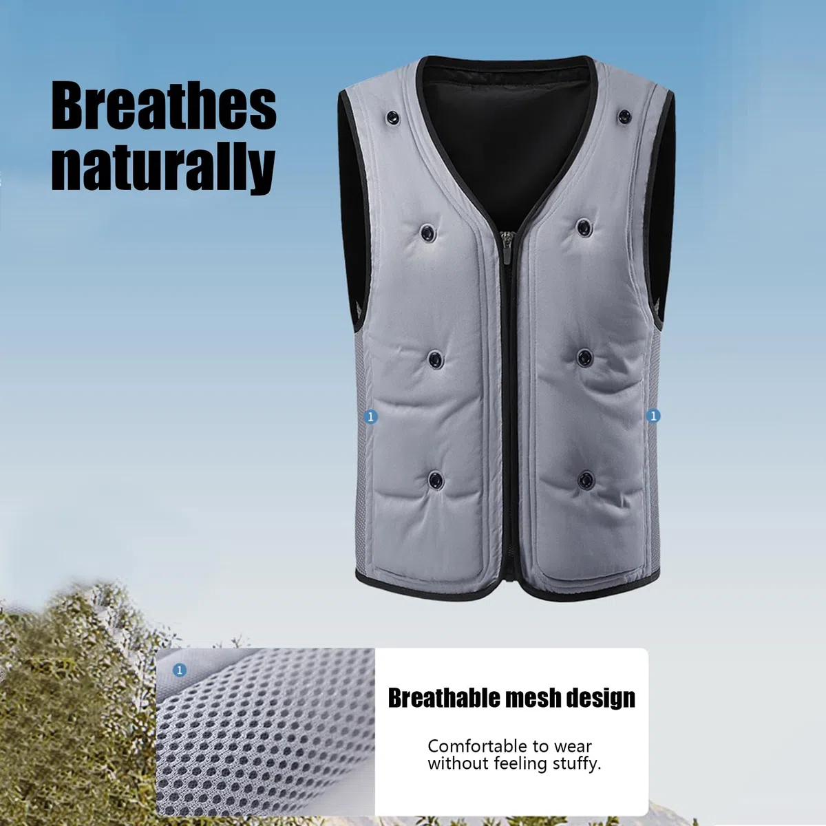 Generico Chaleco refrescante para hombre | Ropa refrescante para climas cálidos y comodidad de verano – Vestido unisex reutilizable para deporte, ciclismo, correr, actividades al aire libre, pesca
