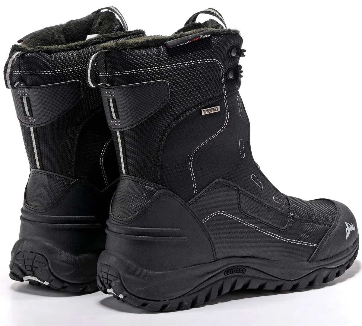 Botas de nieve para hombre con forro de piel, cálidas e impermeables
