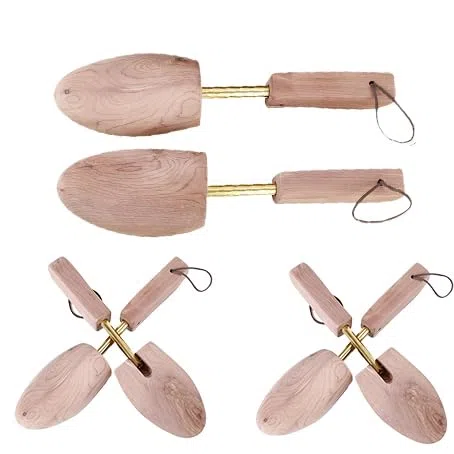 3 Pares De Soportes De Zapato De Cedro De Un Solo Tudo, Expansores De Zapatos Ajustables para Hombres Y Mujeres, Hormas De Zapato Moldeadoras Y Resistentes A Las Arrugas