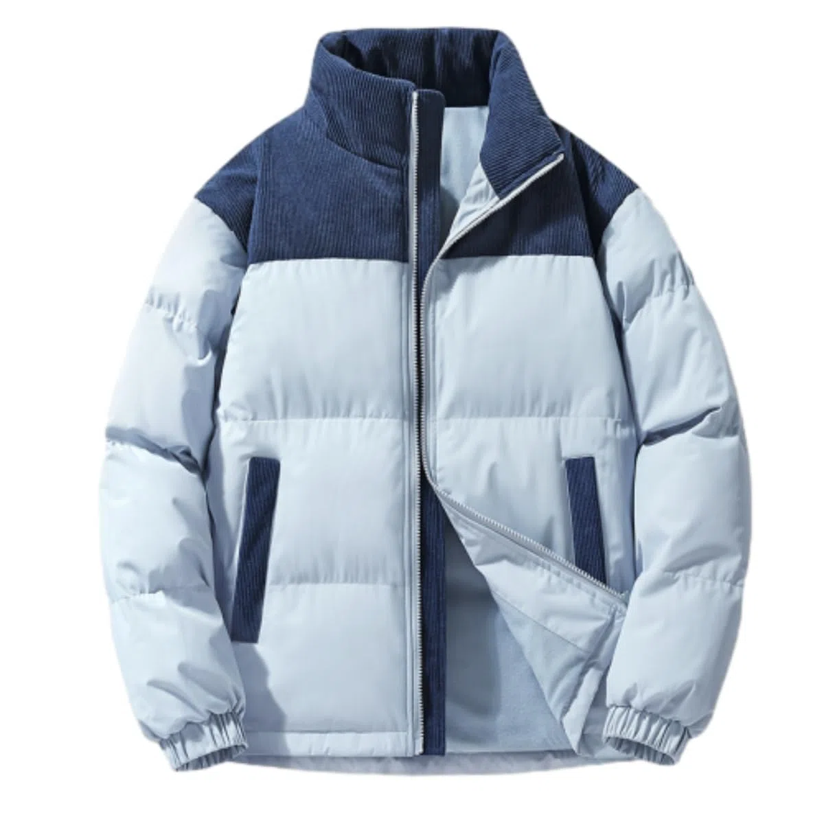 NITRY Men Long Sleeve Jacket Men Thickening Comfortable Warm Cotton Jacket Lightweight Fashion Men Casual Cold Jacket Classic Trend Men All-Match Outdoor Jacket