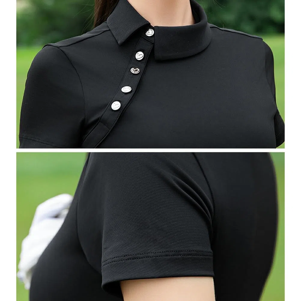 Camiseta De Golf para Mujer, Polo De Tenis Elástico De Verano Top Deportivo para Entrenamiento