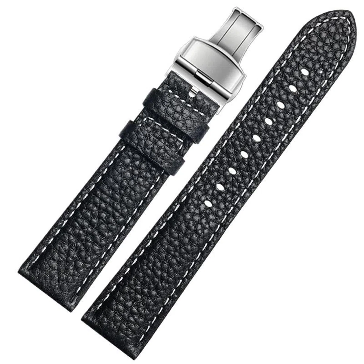 Correa de cuero clásica negra Accesorios de banda de repuesto de ocio unisex