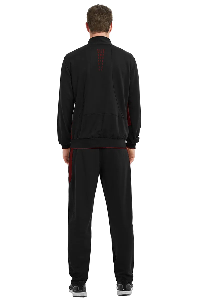 Rdruko Conjuntos de chándal para hombre, chaqueta deportiva con cremallera completa, casual, con cordón elástico, 2 piezas con bolsillos con cremallera