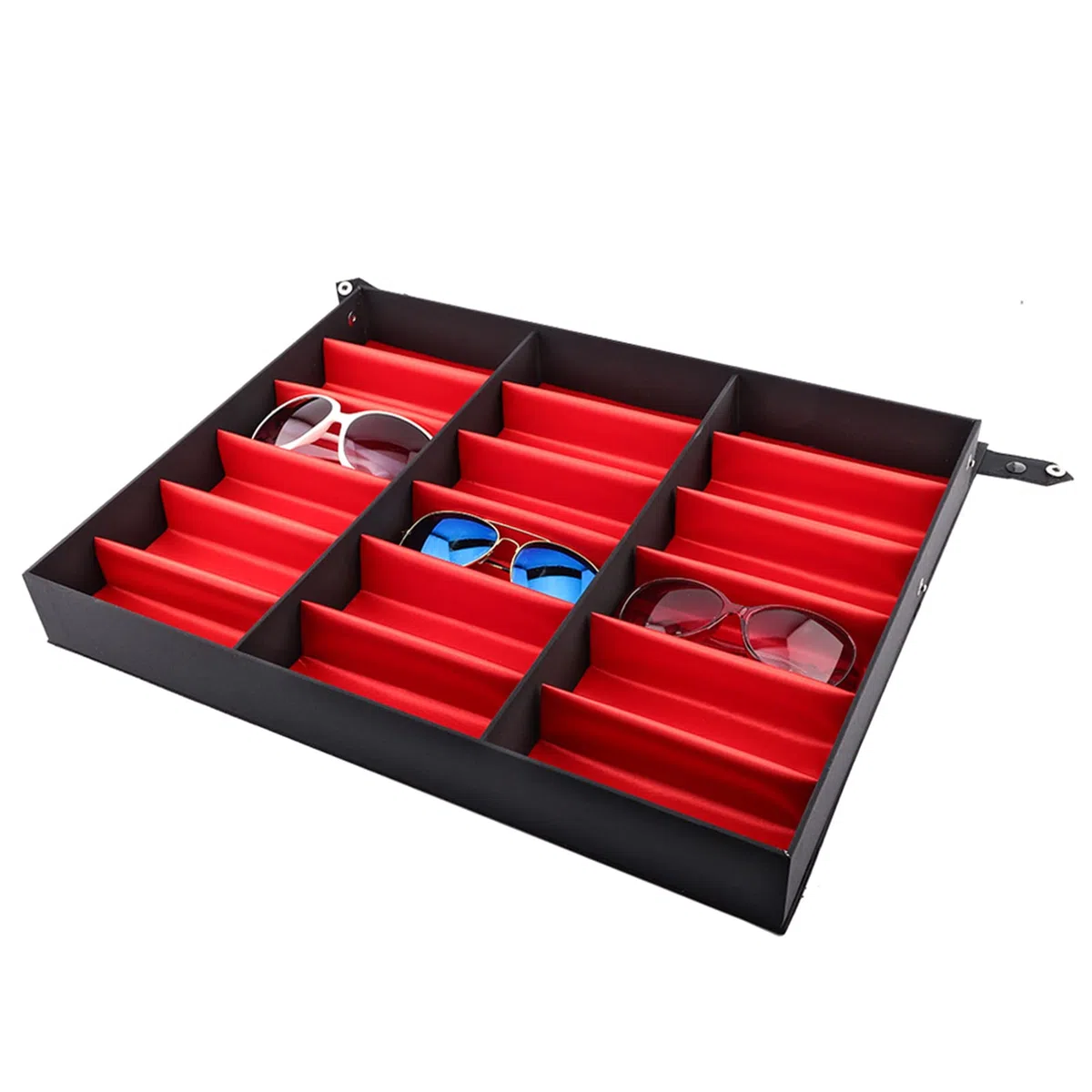 Soporte de Exhibición para Gafas de Sol, Caja Organizadora de Almacenamiento para el Hogar y la Tienda, Uso Diario, Tablero de Fibra de Densidad Media, 18 Rejillas