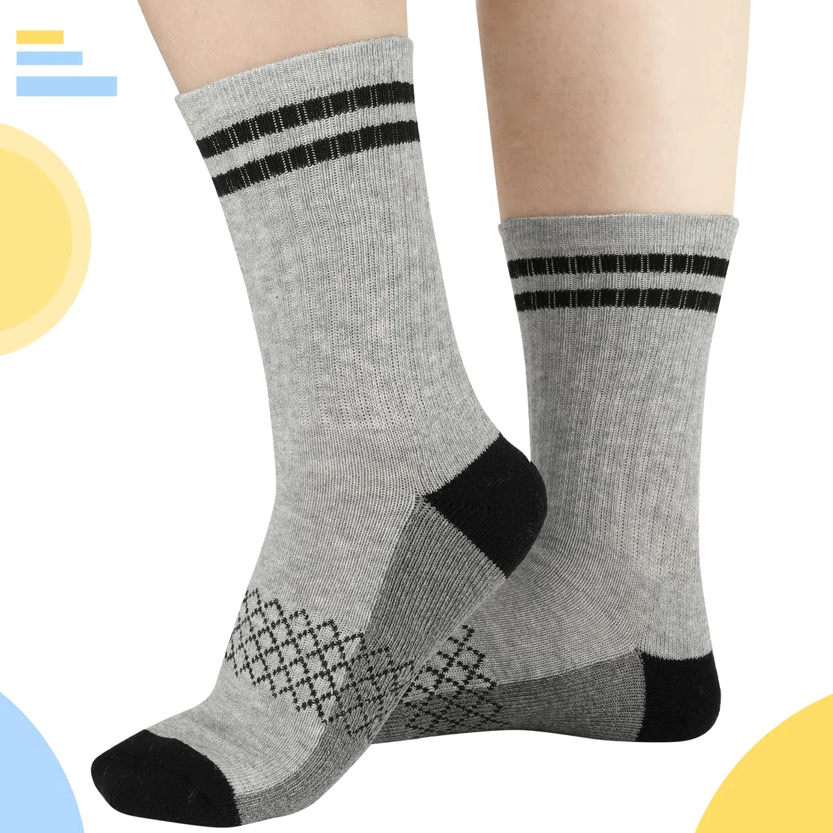 Comfoex 10 pares de calcetines deportivos para niños de 4-6, 6-8, 8-10 años, calcetines largos de pantorrilla para niños, calcetines de algodón medio acolchados