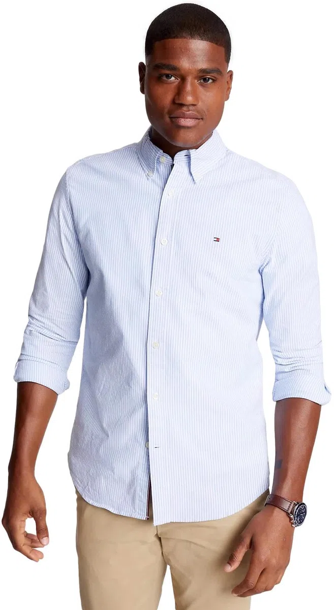 Tommy Hilfiger Adaptive BT-Core Flex Poplin RF Shirt Mw0mw35095 Camisa de Manga Larga Hombre (Pack de 1)