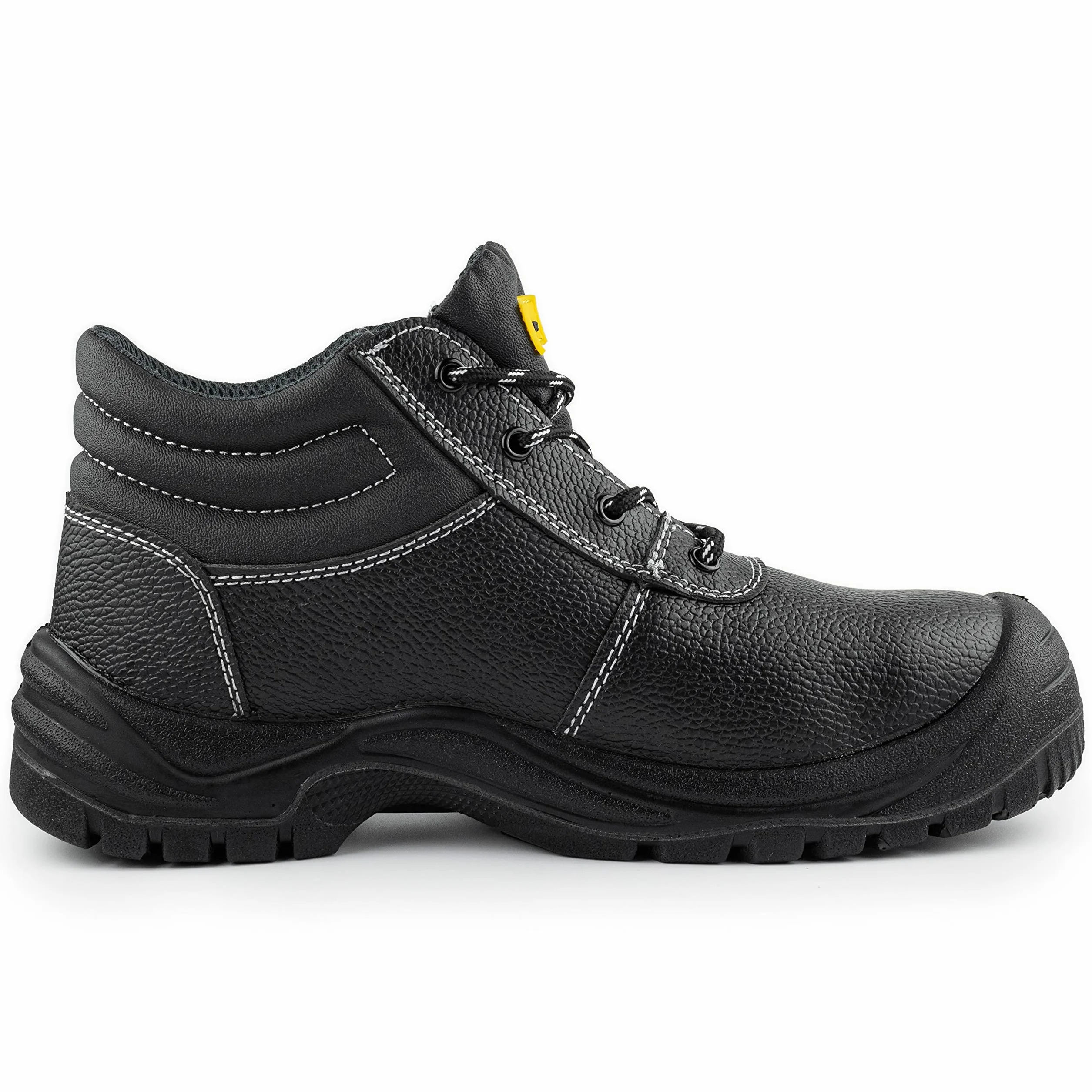 BLACK HAMMER Botas de seguridad para hombre Zapatos de trabajo de cuero con puntera de acero Calzado ligero S3 SRC 1400 Negro (41 EU)