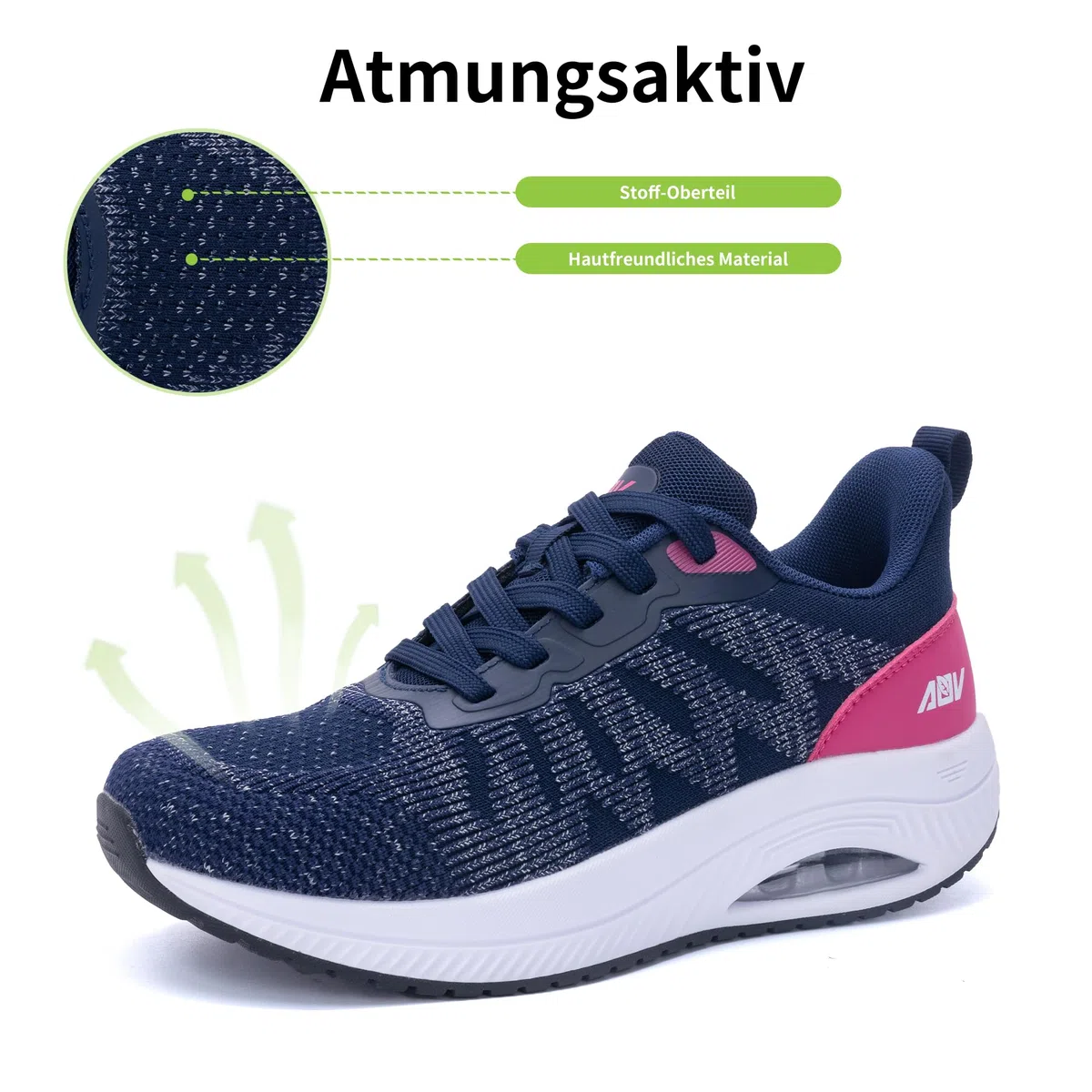 Quseek Zapatos ortopédicos para mujer, zapatos para caminar, cómodos, ligeros, transpirables, para fascitis plantar, pies planos EU35.5-42.5, rojo rosado, 40.5 EU