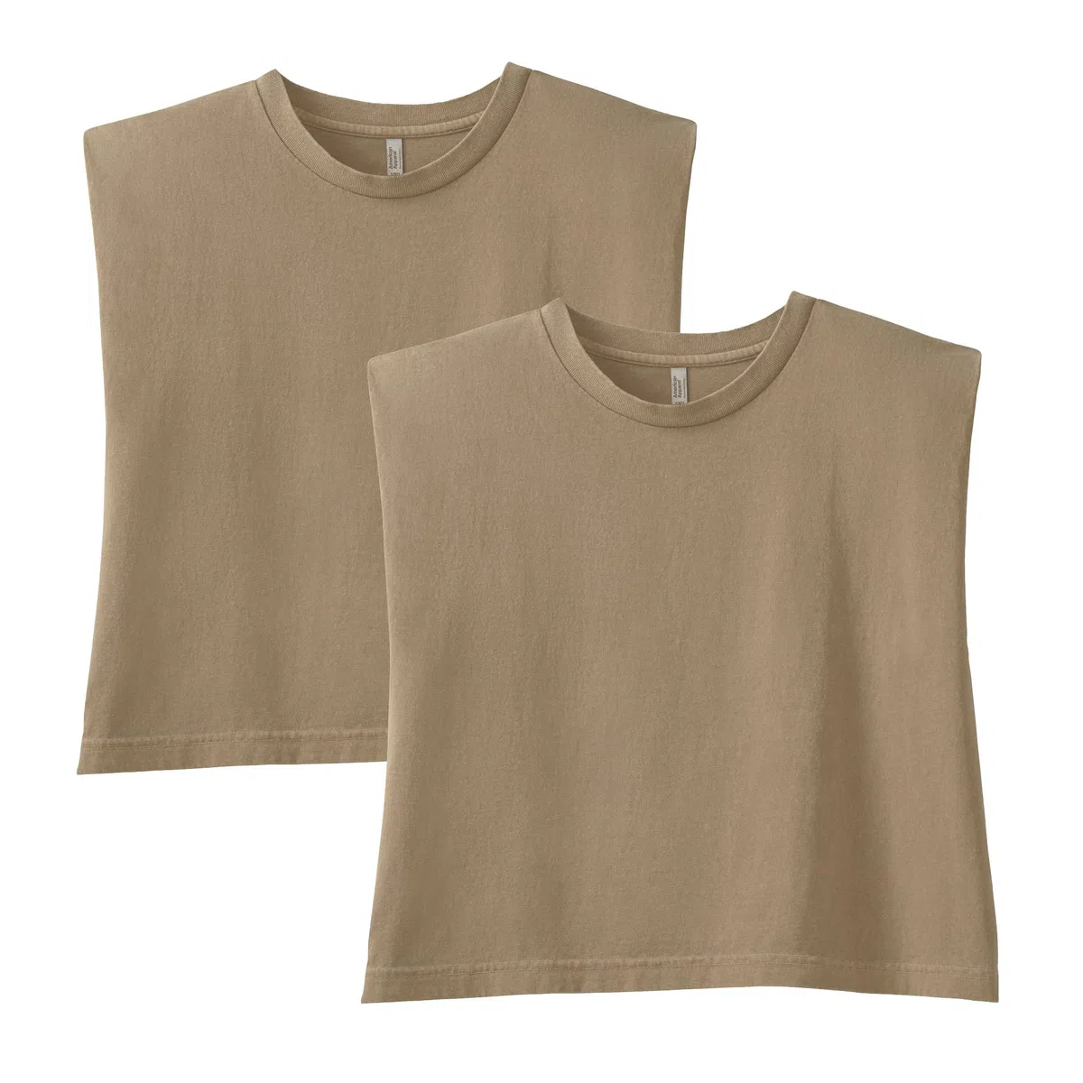 American Apparel Heavyweight Cotton, Boxy, Cropped, and Garment Dyed Muscle T-Shirt, Style G307gd, 2-Pack Casual Mujer (Pack de 2)