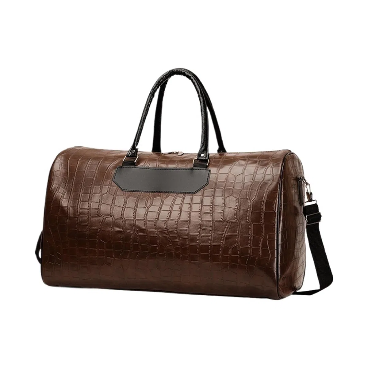 Bolsa de viaje de piel Bolsos de viaje de cuero for hombres de negocios, bolsos de mano de gran capacidad, bolsos de mano, bolsos de viaje de embarque de moda, equipaje, bolso deportivo grande(Coffee)
