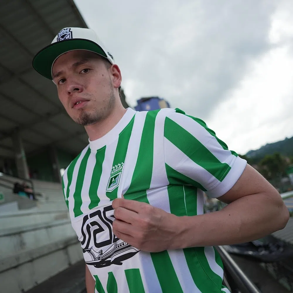 Copa - Camiseta Retro - Hombre - Atlético Nacional 1989 - Retro - Manga Corta - Blanco/Verde - 100% poliéster