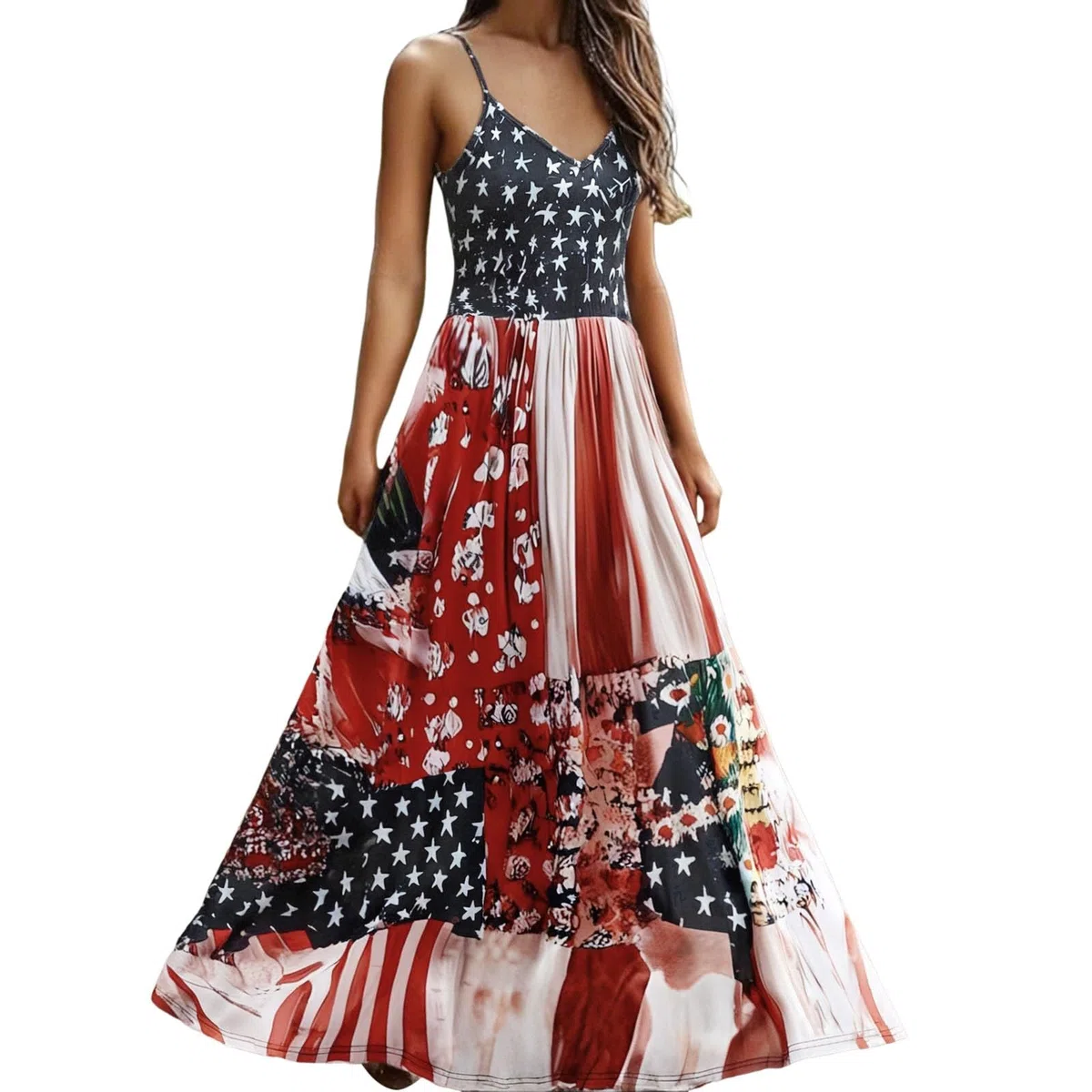 Vestido casual de verano con estampado floral, sin mangas, para vacaciones