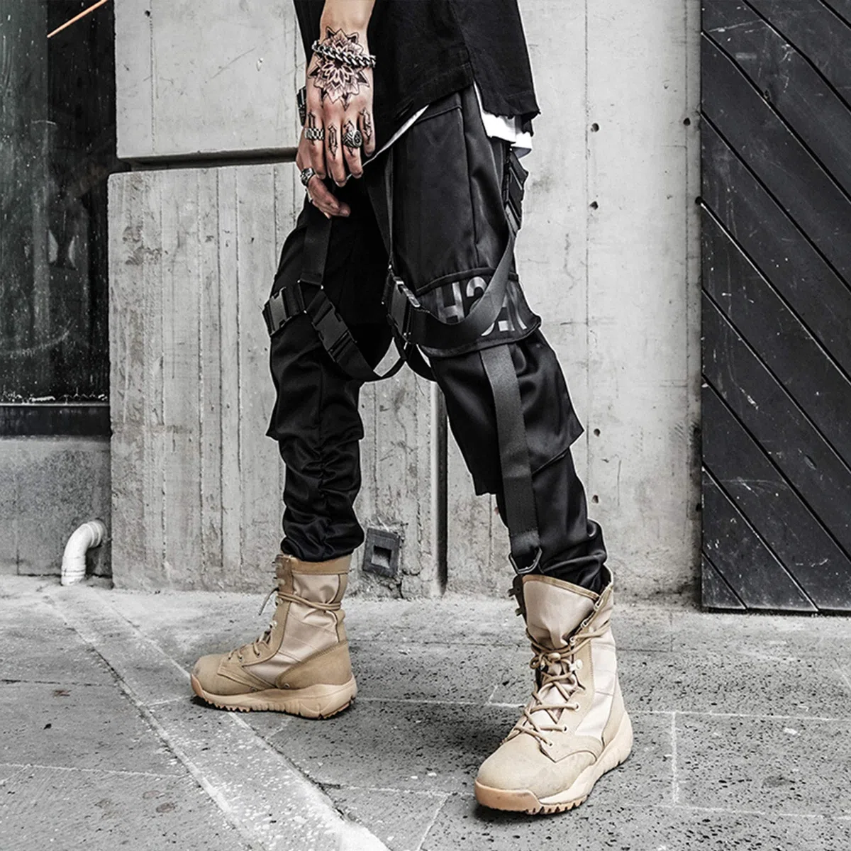 XYXIONGMAO Techwear Cyberpunk - Pantalones de hip hop para hombre, ropa de calle, gótico, pantalones cargo tácticos para hombre