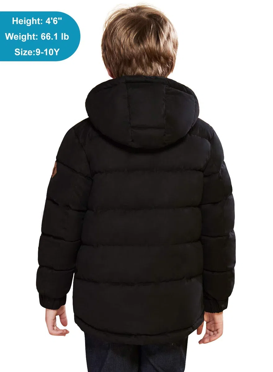 SOLOCOTE Niños Invierno Pesado Resistente al Agua Abrigo Niños Puffy Parka Gruesa Forro Suave con Capucha Outwear