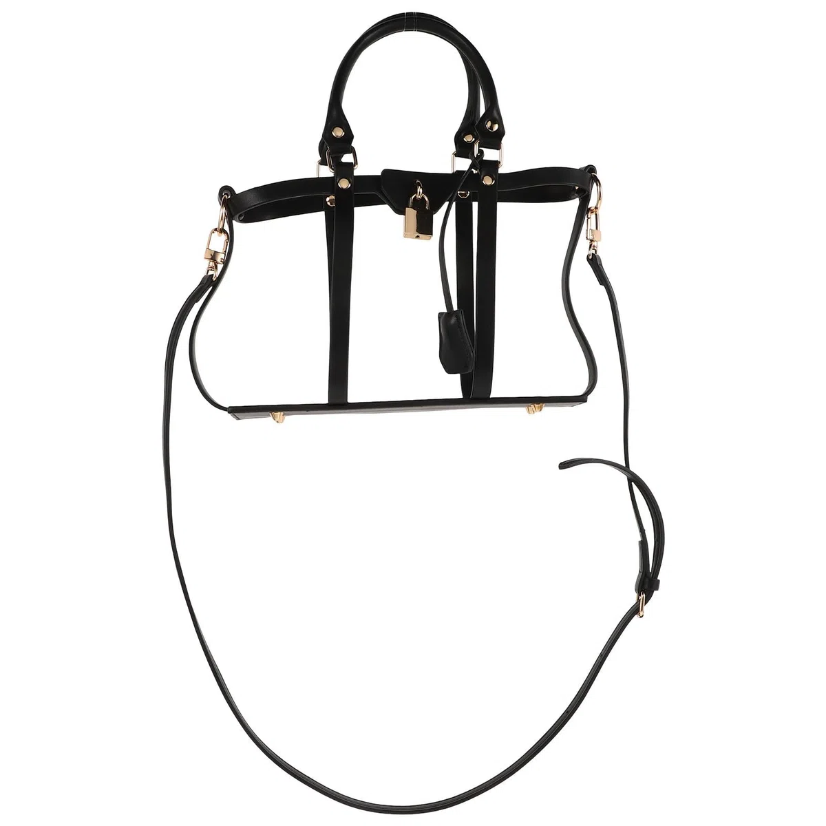 Conjunto Portátil de Accesorios para Bolsos de Mano con Diseño Retro en PU Negro, Soporte de Exhibición y Correa para Bolso Cruzado, Adecuado para Viajes y Uso Diario