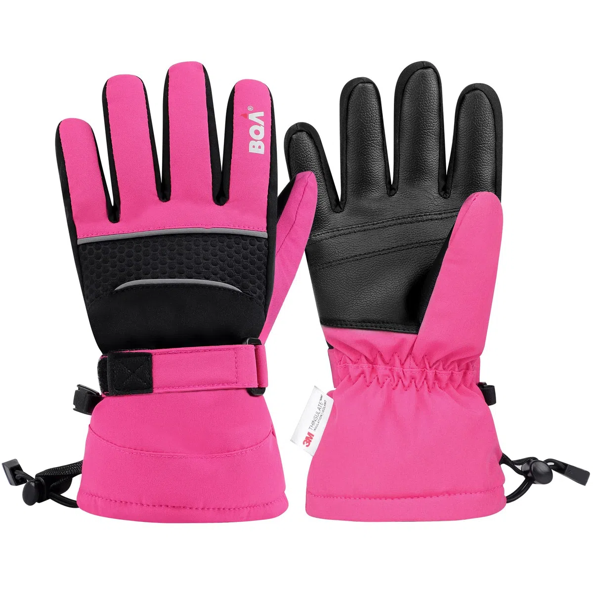 BQA Guantes de esquí para niños, Impermeables, para Invierno, Clima frío, Snowboard, Nieve, Guantes cálidos para niños y niñas