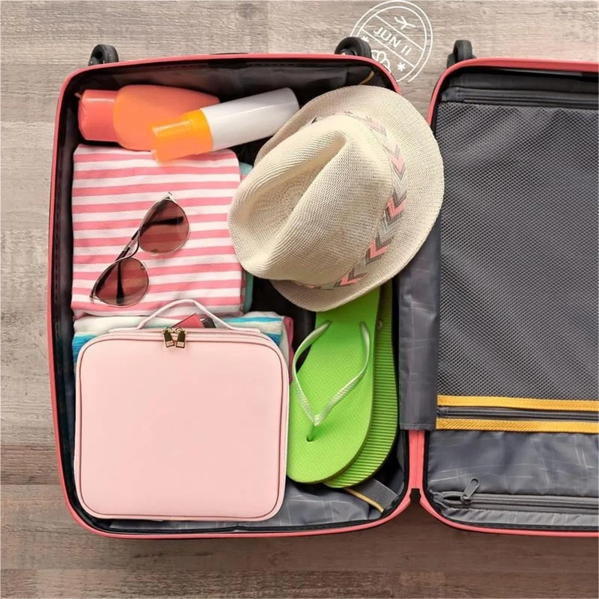 Bolsa de Maquillaje con Espejo y Estuche de Maquillaje de Viaje Ligero Cosmético Neceser de Maquillaje