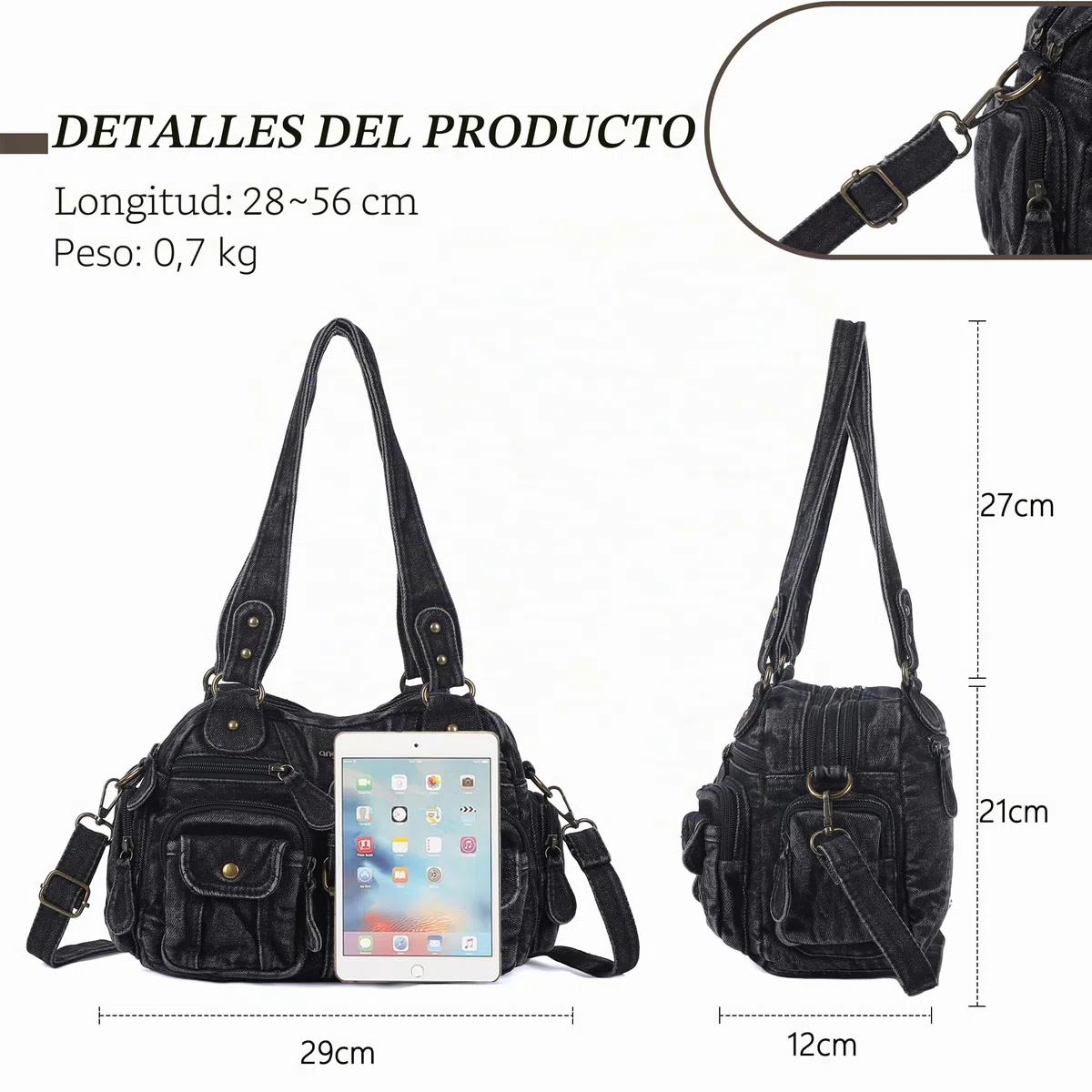 Angel Kiss Bolso Bandolera Mujer Tote Bag PU Cuero Versátil con Múltiples Bolsillos y Cremallera,Ideal para Trabajo, Compras, Viajes,Escuela y Ocasiones Casuales
