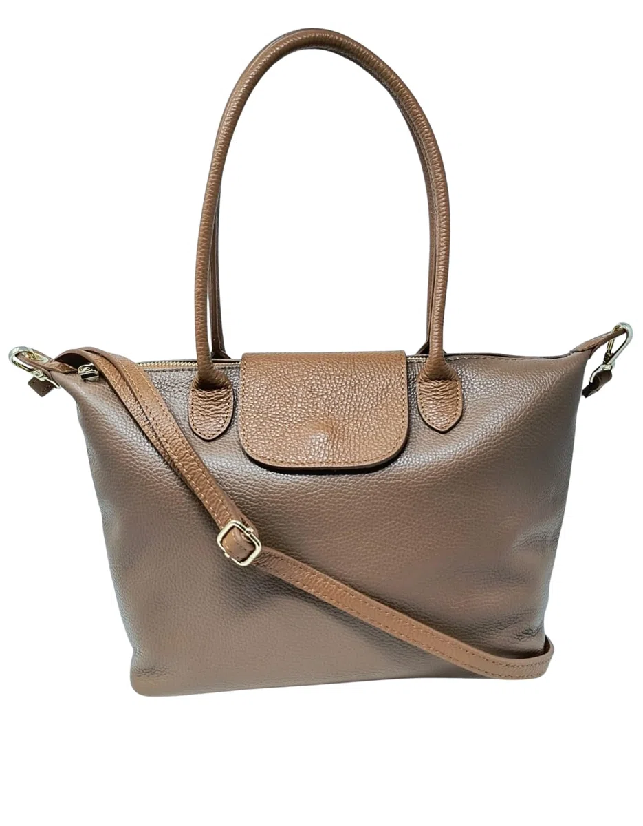 Bolso de mujer de piel auténtica – bandolera y asas, elegante bolso de mano hombro y bandolera – Estilo casual chic, Giuly