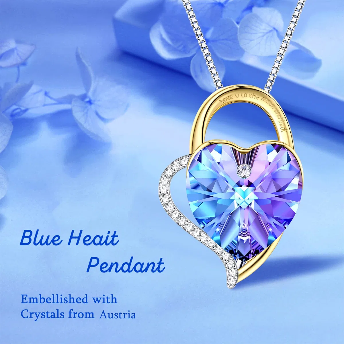 "Eterna Amor"Collares Mujer Plata Colgante Corazon con Cristal de Austriacos Joyas Regalos Originales para Mujer Madre Abuela Esposa Cumpleaños Aniversario Navidad San Valentín Regalo