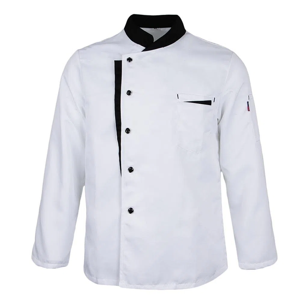 Chaqueta de Chef de Manga Larga, Abrigo, Camareros de Hotel, Uniforme de Cocina, Tops, M